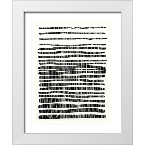 Lines White Modern Wood Framed Art Print with Double Matting by Hobday, Dan