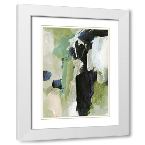 Waterfall White Modern Wood Framed Art Print with Double Matting by Hobday, Dan