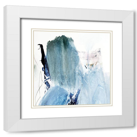 Blues White Modern Wood Framed Art Print with Double Matting by Hobday, Dan