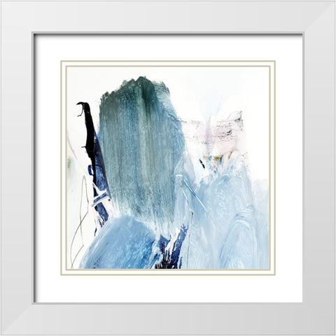 Blues White Modern Wood Framed Art Print with Double Matting by Hobday, Dan