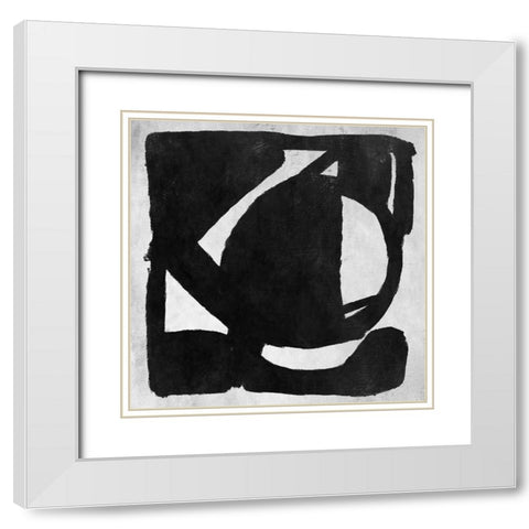 Abstract Melody No6 White Modern Wood Framed Art Print with Double Matting by Hobday, Dan