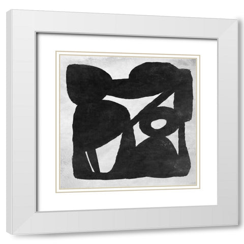 Abstract Melody No5 White Modern Wood Framed Art Print with Double Matting by Hobday, Dan
