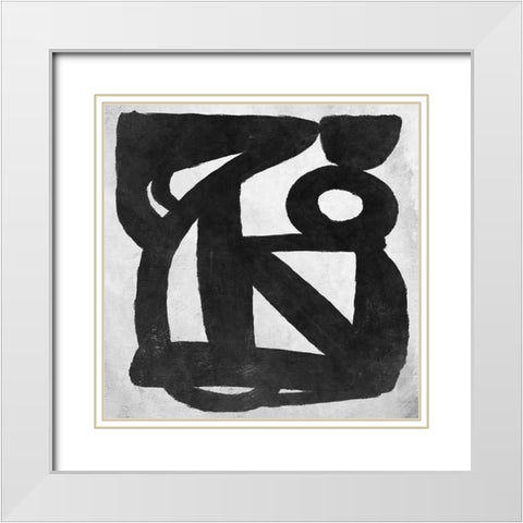 Abstract Melody No4 White Modern Wood Framed Art Print with Double Matting by Hobday, Dan