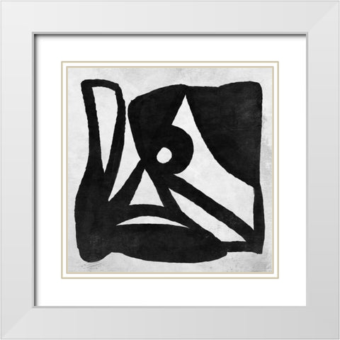 Abstract Melody No2 White Modern Wood Framed Art Print with Double Matting by Hobday, Dan