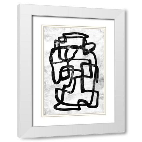 Storyline White Modern Wood Framed Art Print with Double Matting by Hobday, Dan