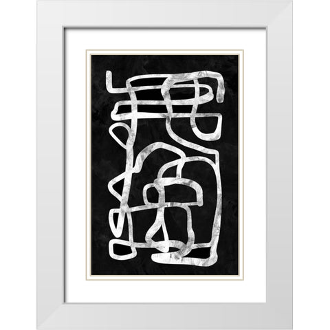 Storyline No2 White Modern Wood Framed Art Print with Double Matting by Hobday, Dan