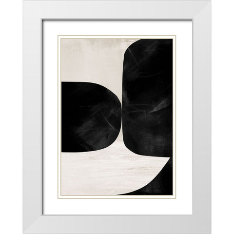 Night No2 White Modern Wood Framed Art Print with Double Matting by Hobday, Dan