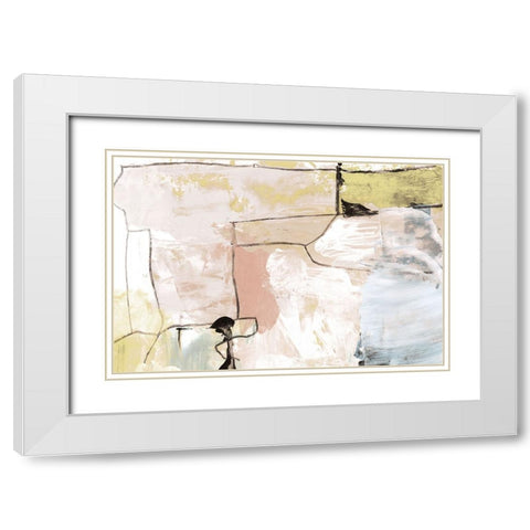Abstract Pastels White Modern Wood Framed Art Print with Double Matting by Hobday, Dan