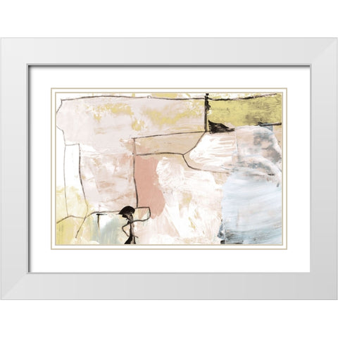 Abstract Pastels White Modern Wood Framed Art Print with Double Matting by Hobday, Dan