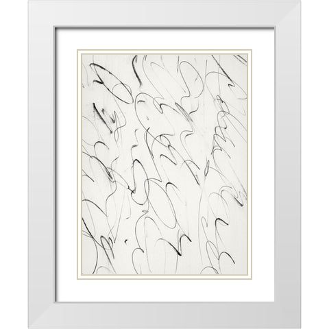Script White Modern Wood Framed Art Print with Double Matting by Hobday, Dan