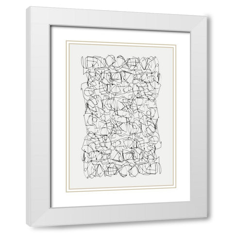 Circuitry White Modern Wood Framed Art Print with Double Matting by Hobday, Dan