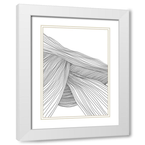 Waves White Modern Wood Framed Art Print with Double Matting by Hobday, Dan