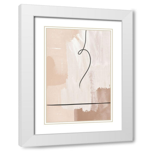 Creamy-3 White Modern Wood Framed Art Print with Double Matting by Moss, Sally Ann