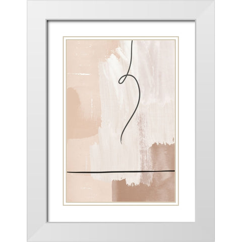Creamy-3 White Modern Wood Framed Art Print with Double Matting by Moss, Sally Ann