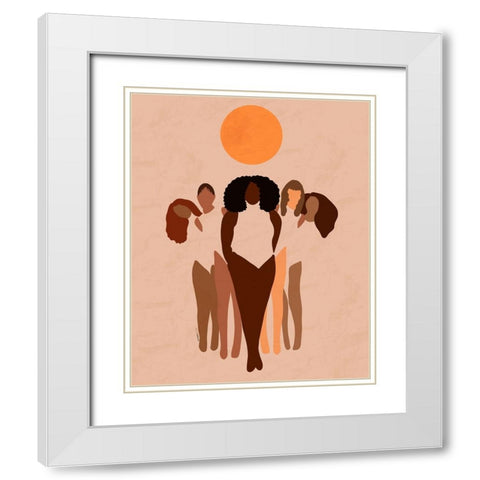 W.O.M.E.N White Modern Wood Framed Art Print with Double Matting by Nguessan, Carelle