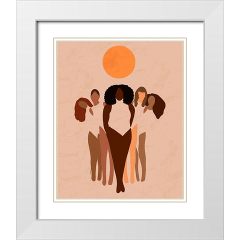 W.O.M.E.N White Modern Wood Framed Art Print with Double Matting by Nguessan, Carelle