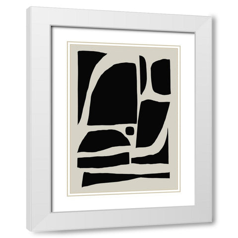 Pieces White Modern Wood Framed Art Print with Double Matting by Hobday, Dan