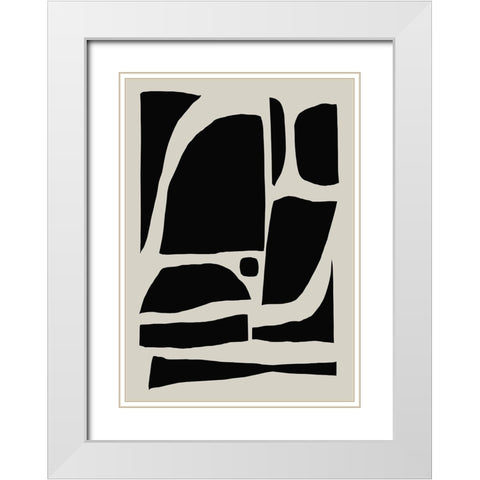 Pieces White Modern Wood Framed Art Print with Double Matting by Hobday, Dan