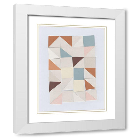 Pastel Geometrics White Modern Wood Framed Art Print with Double Matting by Hobday, Dan