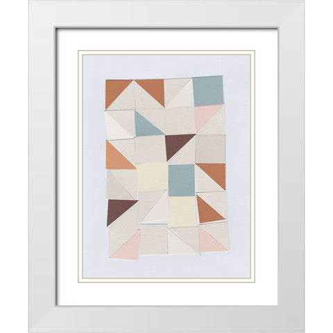 Pastel Geometrics White Modern Wood Framed Art Print with Double Matting by Hobday, Dan