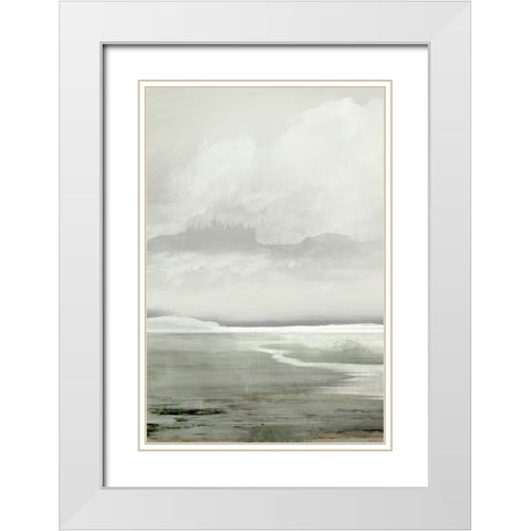 Lakes White Modern Wood Framed Art Print with Double Matting by Hobday, Dan