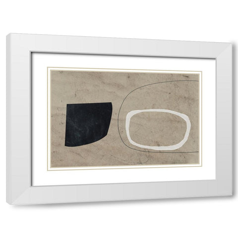 Earthy Geometrics White Modern Wood Framed Art Print with Double Matting by Hobday, Dan