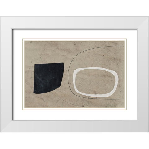 Earthy Geometrics White Modern Wood Framed Art Print with Double Matting by Hobday, Dan