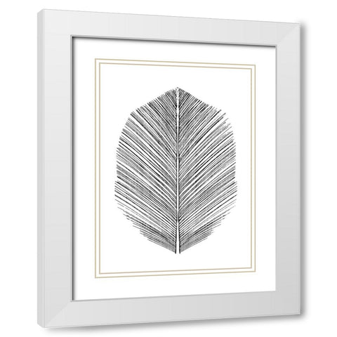 Feather White Modern Wood Framed Art Print with Double Matting by Hobday, Dan