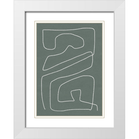 Labyrinth White Modern Wood Framed Art Print with Double Matting by Hobday, Dan