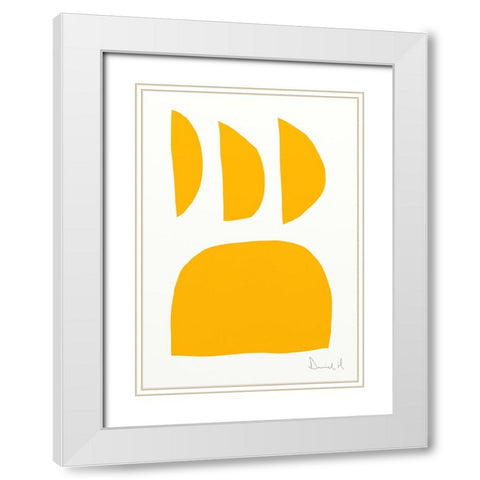 Paw White Modern Wood Framed Art Print with Double Matting by Hobday, Dan