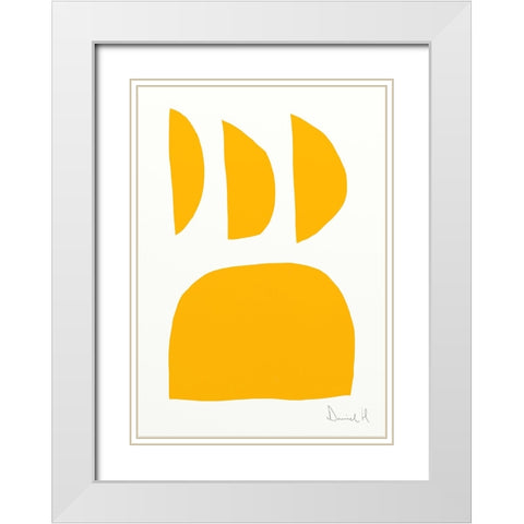 Paw White Modern Wood Framed Art Print with Double Matting by Hobday, Dan