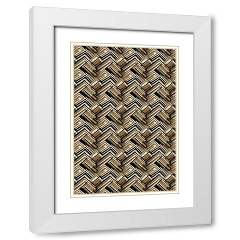 Pattern No 125 White Modern Wood Framed Art Print with Double Matting by Treechild