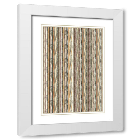 Pattern No 126 White Modern Wood Framed Art Print with Double Matting by Treechild