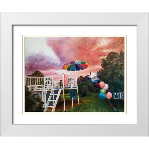 Graduation White Modern Wood Framed Art Print with Double Matting by Key and Sea