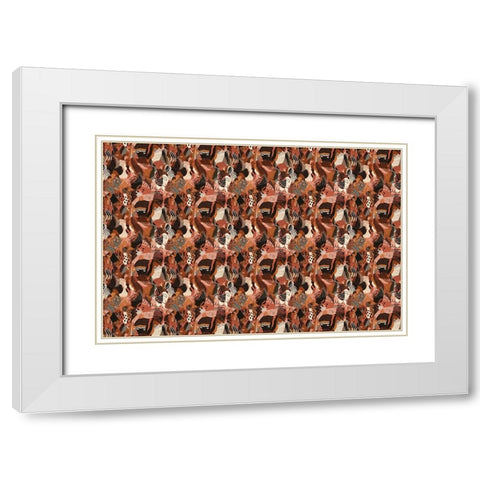Pattern No 125 White Modern Wood Framed Art Print with Double Matting by Treechild
