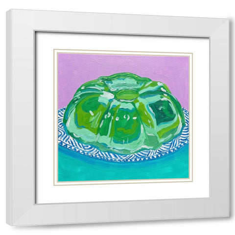 Lime Jello White Modern Wood Framed Art Print with Double Matting by Key and Sea