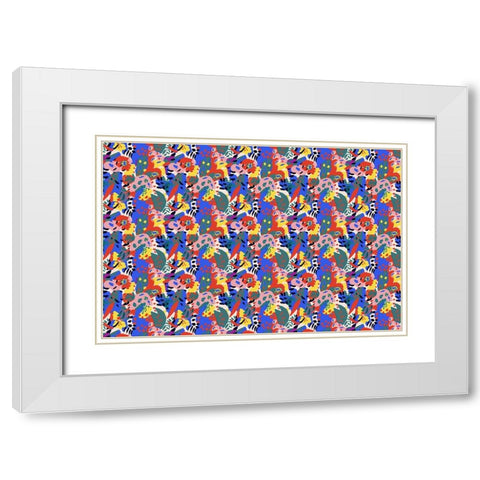 Ppattern No 139 White Modern Wood Framed Art Print with Double Matting by Treechild