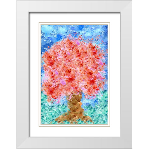 Nirvana tree White Modern Wood Framed Art Print with Double Matting by Abdel Aal, Hussein
