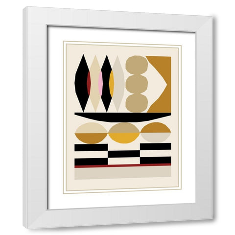 Abstract composition 25 White Modern Wood Framed Art Print with Double Matting by NKTN
