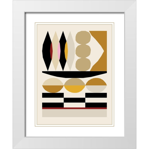 Abstract composition 25 White Modern Wood Framed Art Print with Double Matting by NKTN