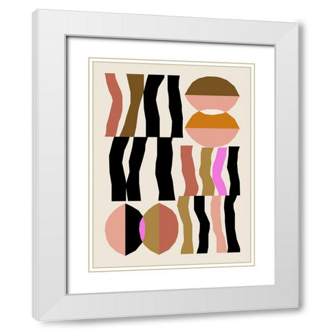 Abstract composition 26 White Modern Wood Framed Art Print with Double Matting by NKTN