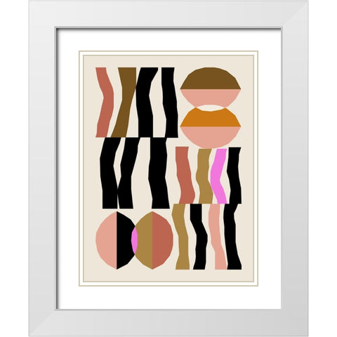 Abstract composition 26 White Modern Wood Framed Art Print with Double Matting by NKTN