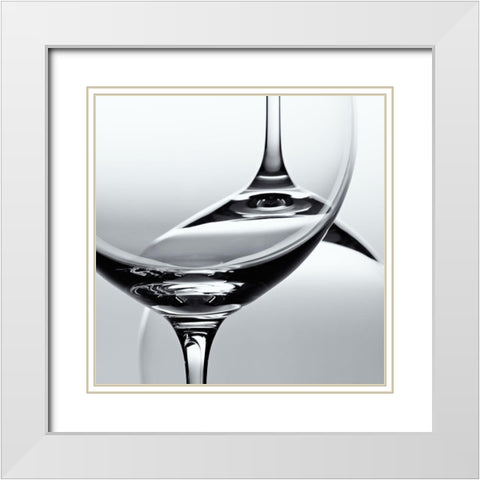 Glass White Modern Wood Framed Art Print with Double Matting by Hejha