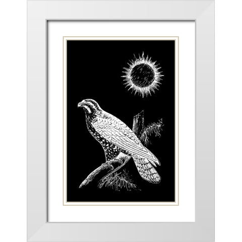 Falcon Peregrine White Modern Wood Framed Art Print with Double Matting by Abdel Aal, Hussein