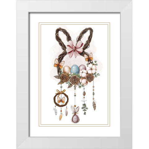 Dreamcatcher Easter White Modern Wood Framed Art Print with Double Matting by Thai, Xuan