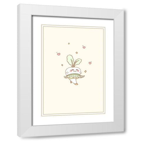 Ballet Radish White Modern Wood Framed Art Print with Double Matting by Thai, Xuan
