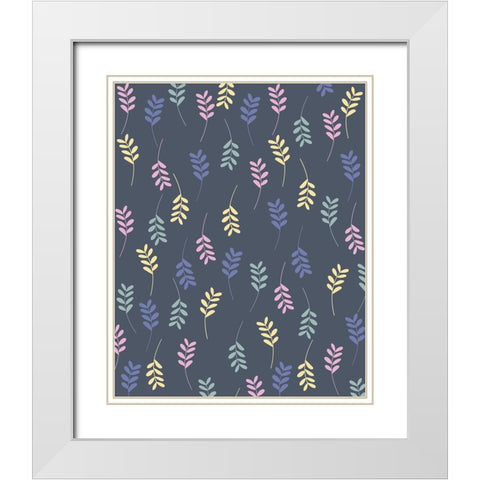 Scandi japandi flowers 2 White Modern Wood Framed Art Print with Double Matting by Manovski, Sarah