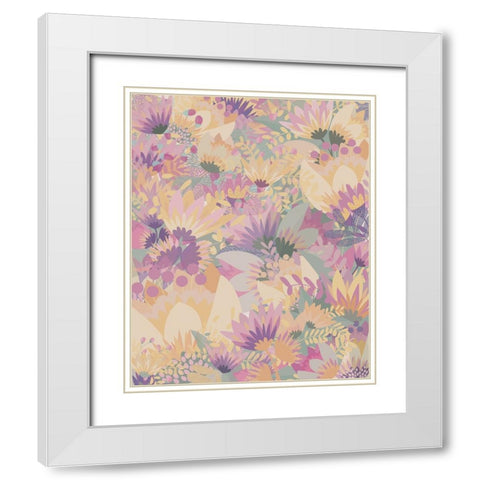Scandi japandi flowers 1 White Modern Wood Framed Art Print with Double Matting by Manovski, Sarah
