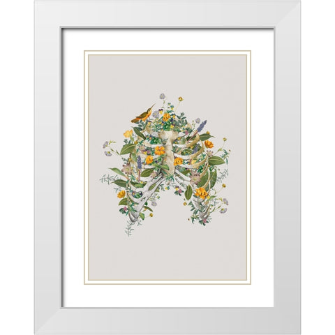 Floral thorax White Modern Wood Framed Art Print with Double Matting by Floral Studio, Frida