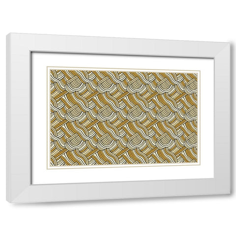 Pattern No 143 White Modern Wood Framed Art Print with Double Matting by Treechild